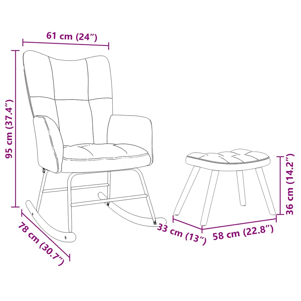 Bujany krzesło z tkaniną podnóżkową szarą - number 12.