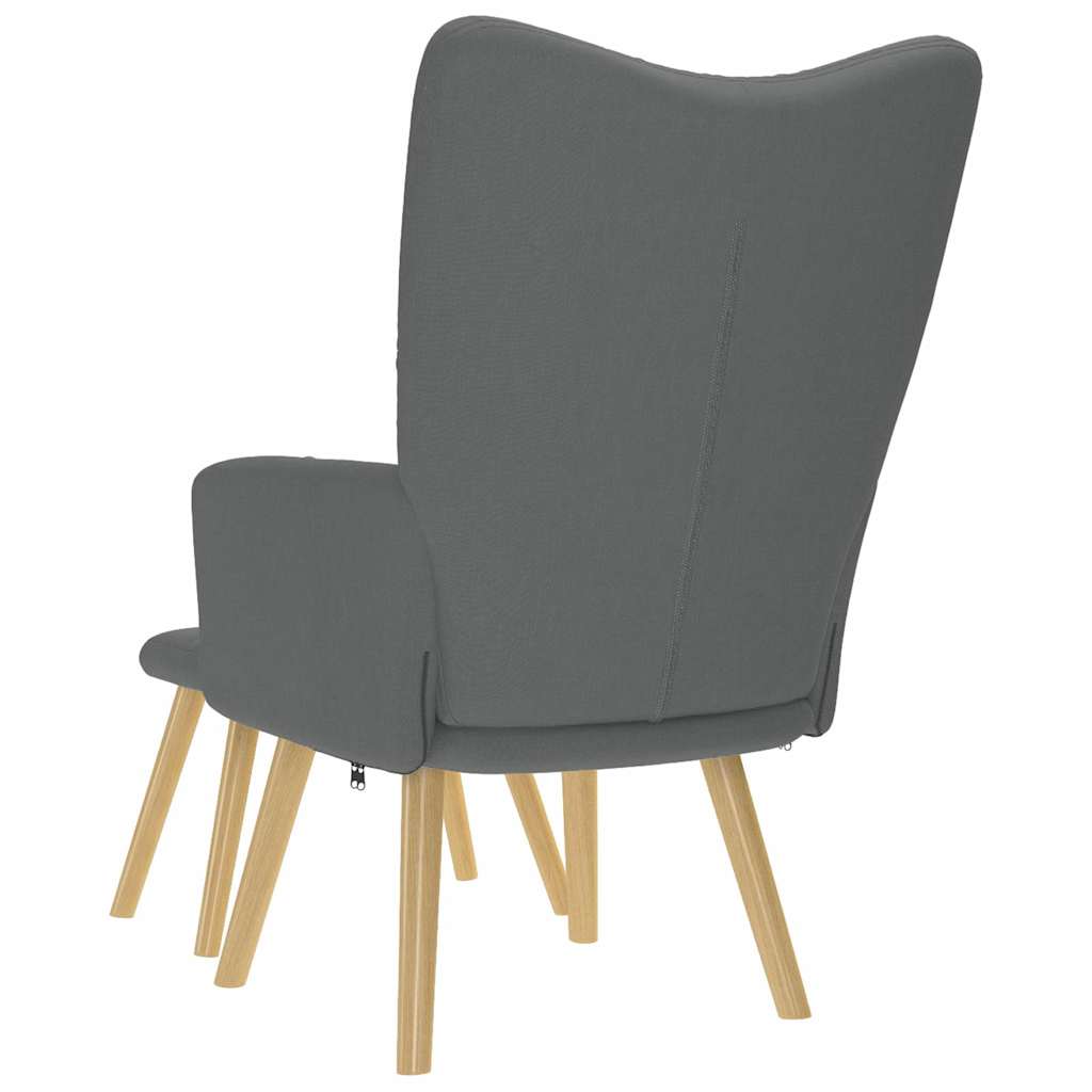 Lænestol med fodskammel stof grå - mørkegrå, 1, with stool - number 8.