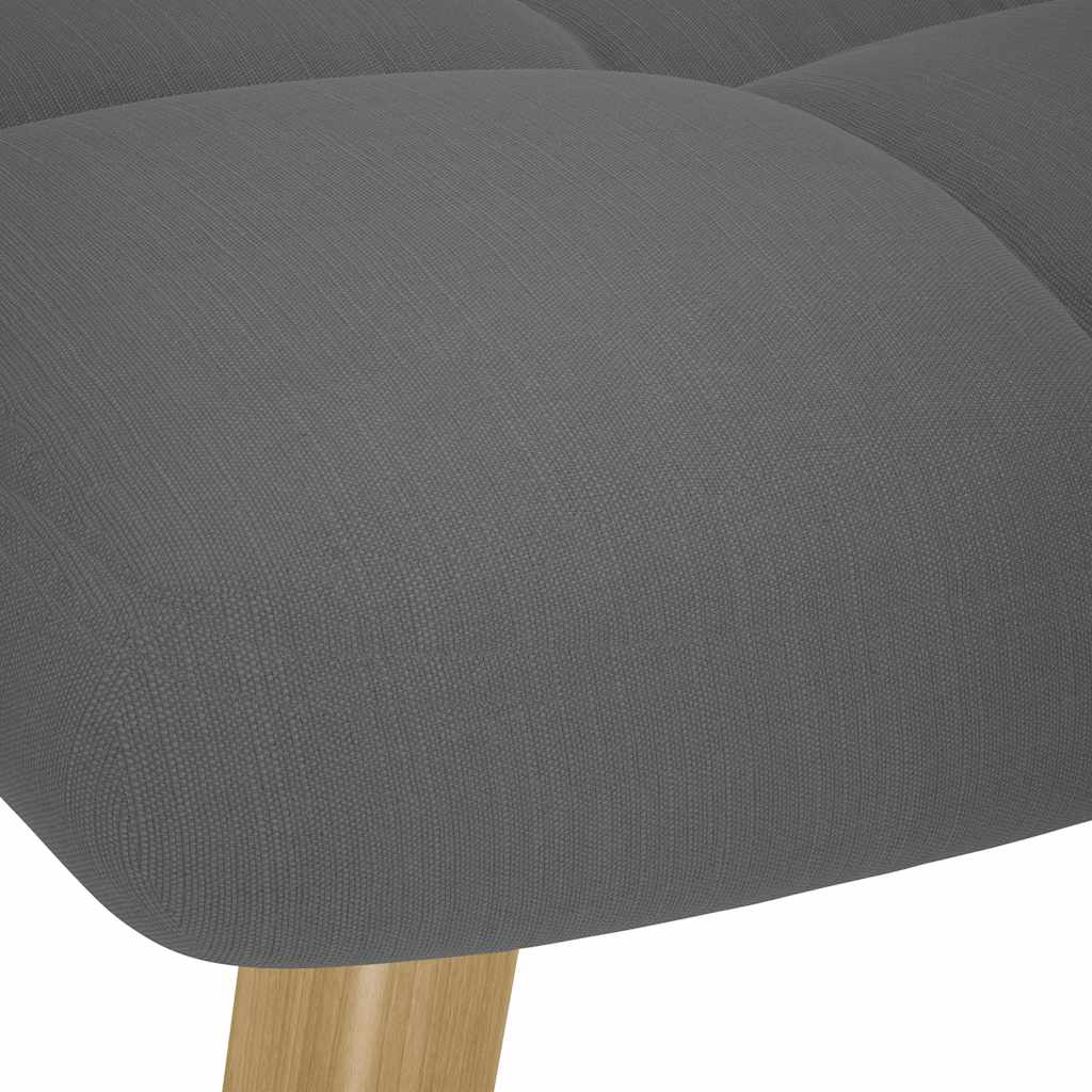 Lænestol med fodskammel stof grå - mørkegrå, 1, with stool - number 10.