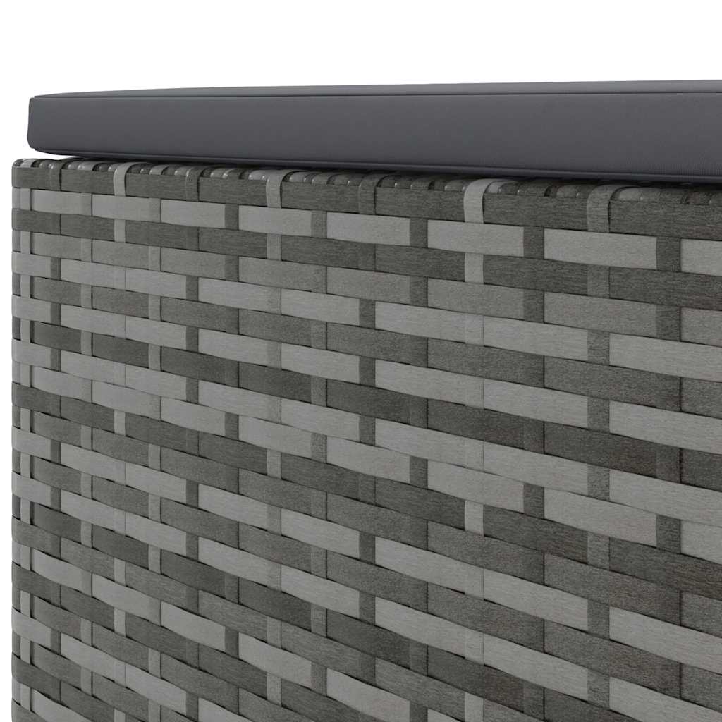 Hagesalongsett 7 deler med puter polyrattan - grå, 3x hjørne + 2x midt + bord + fotstøtte, 1 - number 11.