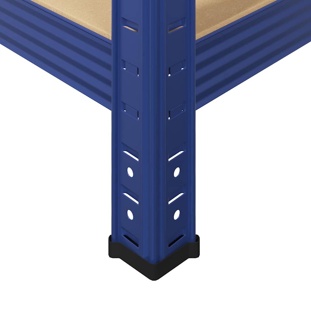 Set polica 2 kom. 5 polica od čelika i konstruiranog drva - plava, 75 x 30 x 168 cm (d x š x v), 55 x 55 x 168 cm cm (d x š x v), 3 mm, 0 55 mm, 375 kg (75 kg po polici) - number 9.