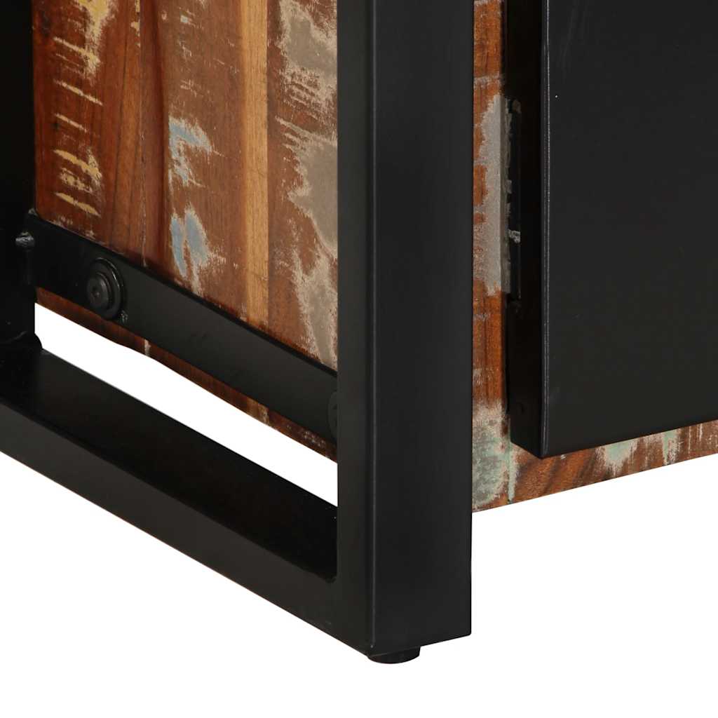 Tv-bord 100x30x40 cm massivt genbrugstræ - sort og brun, 1, massivt genanvendt træ - number 6.