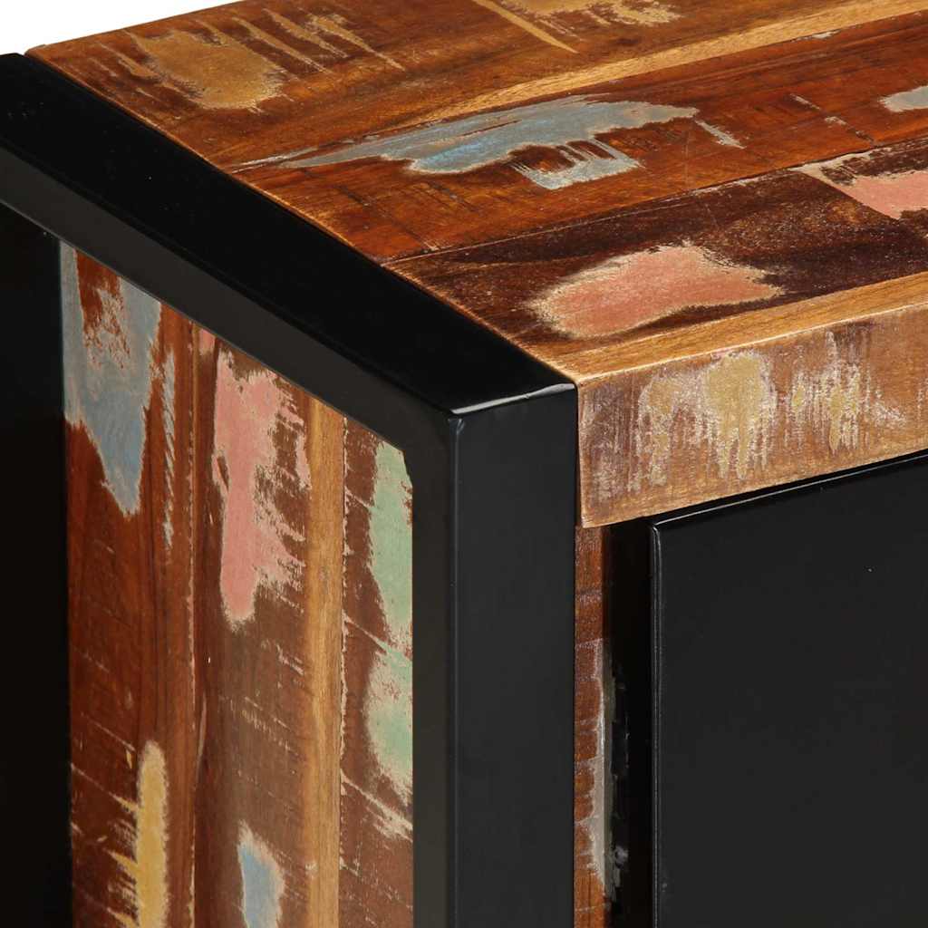 Tv-bord 100x30x40 cm massivt genbrugstræ - sort og brun, 1, massivt genanvendt træ - number 5.