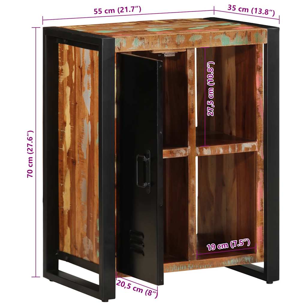 Skænk 55x35x70 cm massivt genbrugstræ - flerfarvet, 1 - number 12.