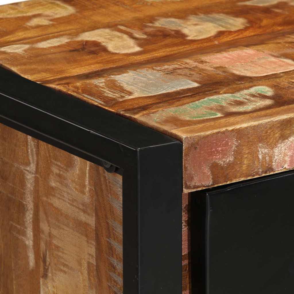 Skuffeskab 40x40x90 cm massivt genbrugstræ flerfarvet - number 8.