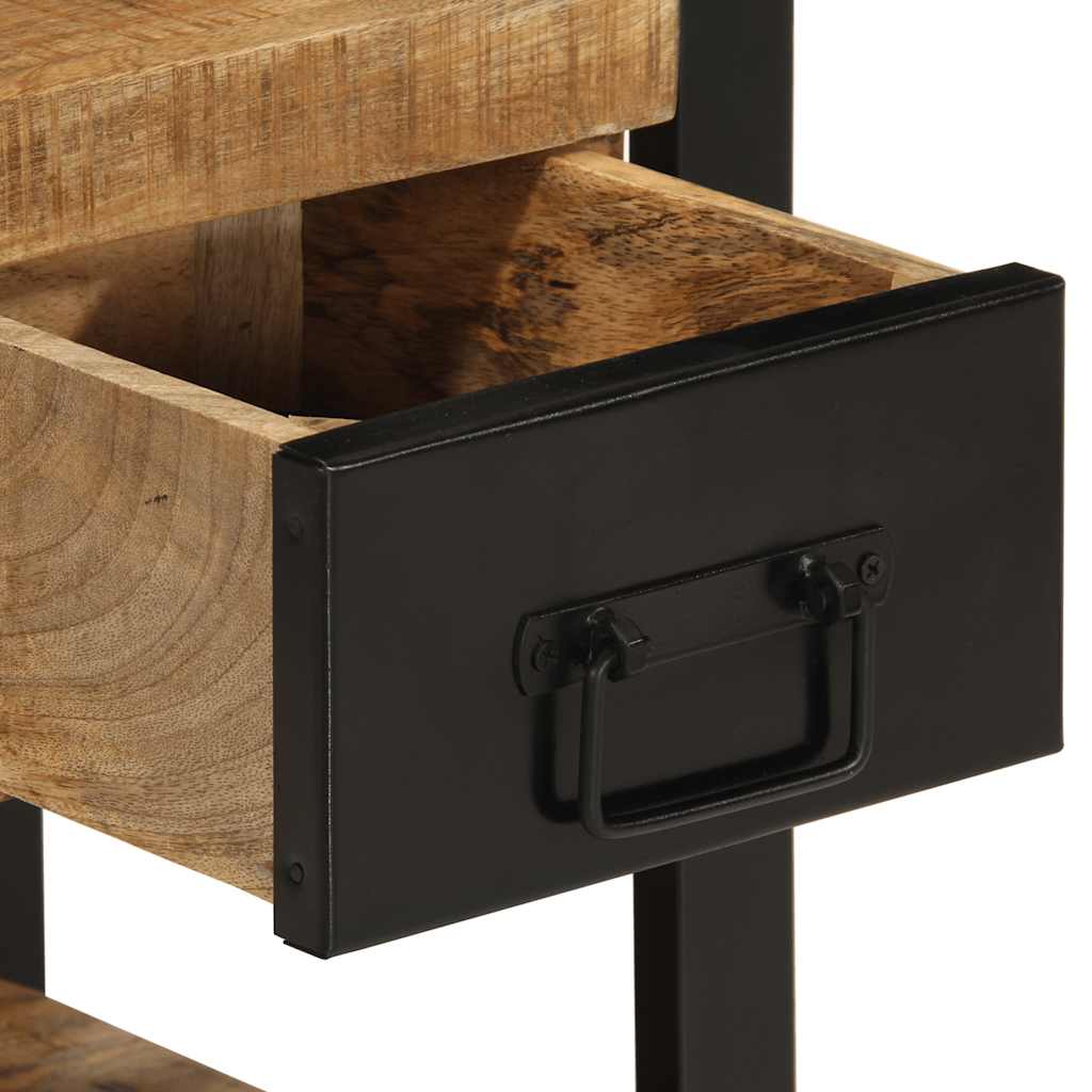 Sengebord 35x34x45 cm massivt ru mangotræ - naturfarvet, 1 - number 8.