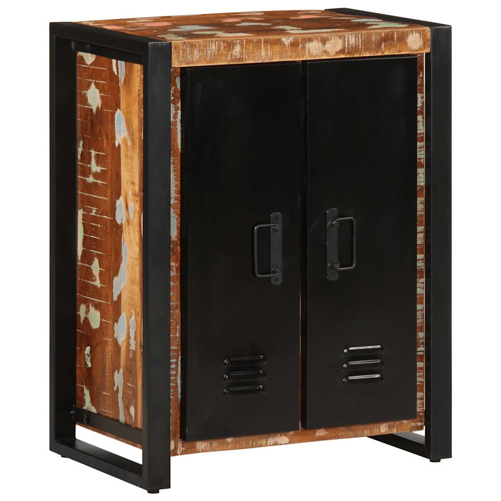 Skænk flerfarvet 55x35x70 cm massivt genbrugstræ - number 1.