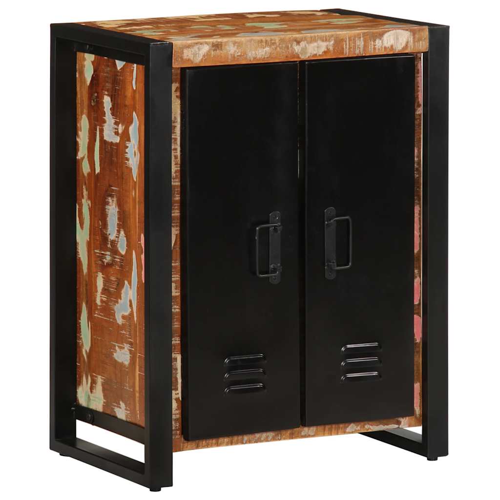 Sideboard flerfärgad 55x35x70 cm massivt återvunnet trä - number 4.