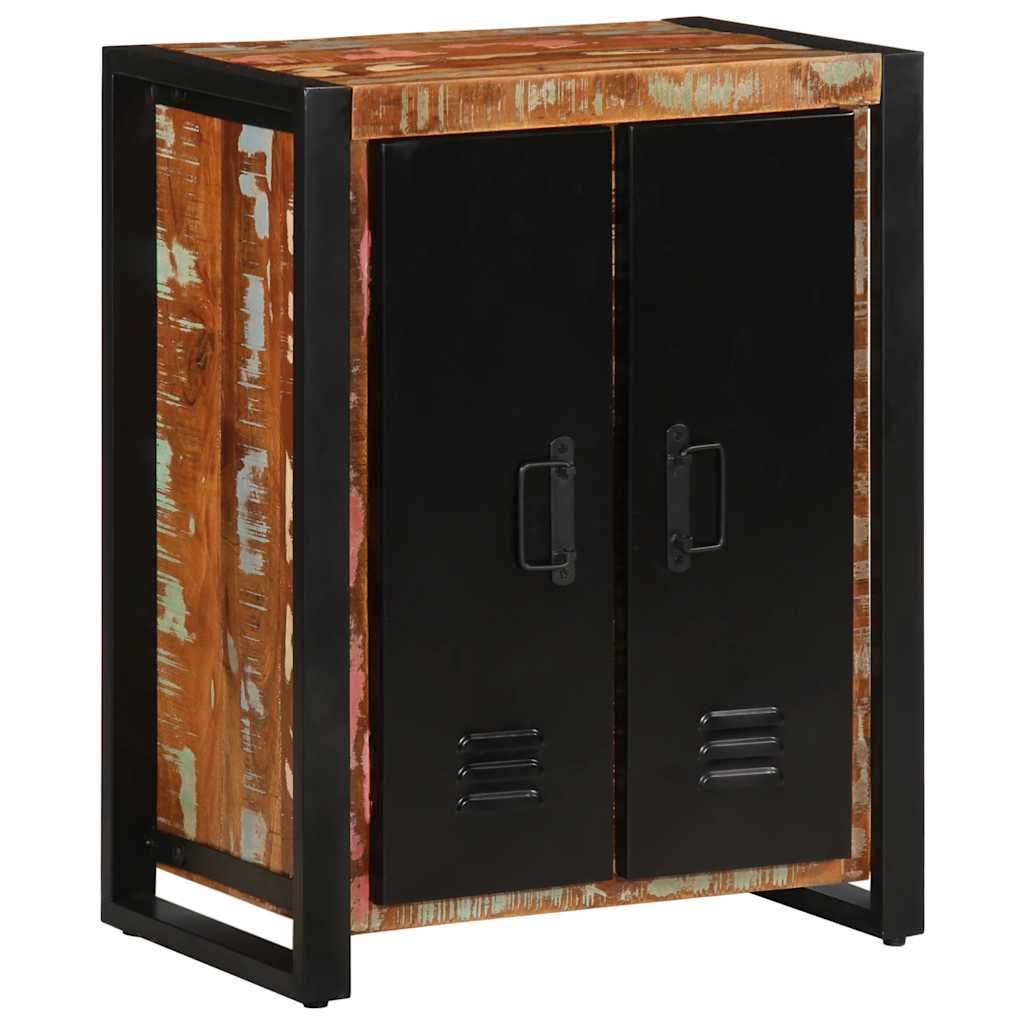 Sideboard flerfärgad 55x35x70 cm massivt återvunnet trä - number 3.