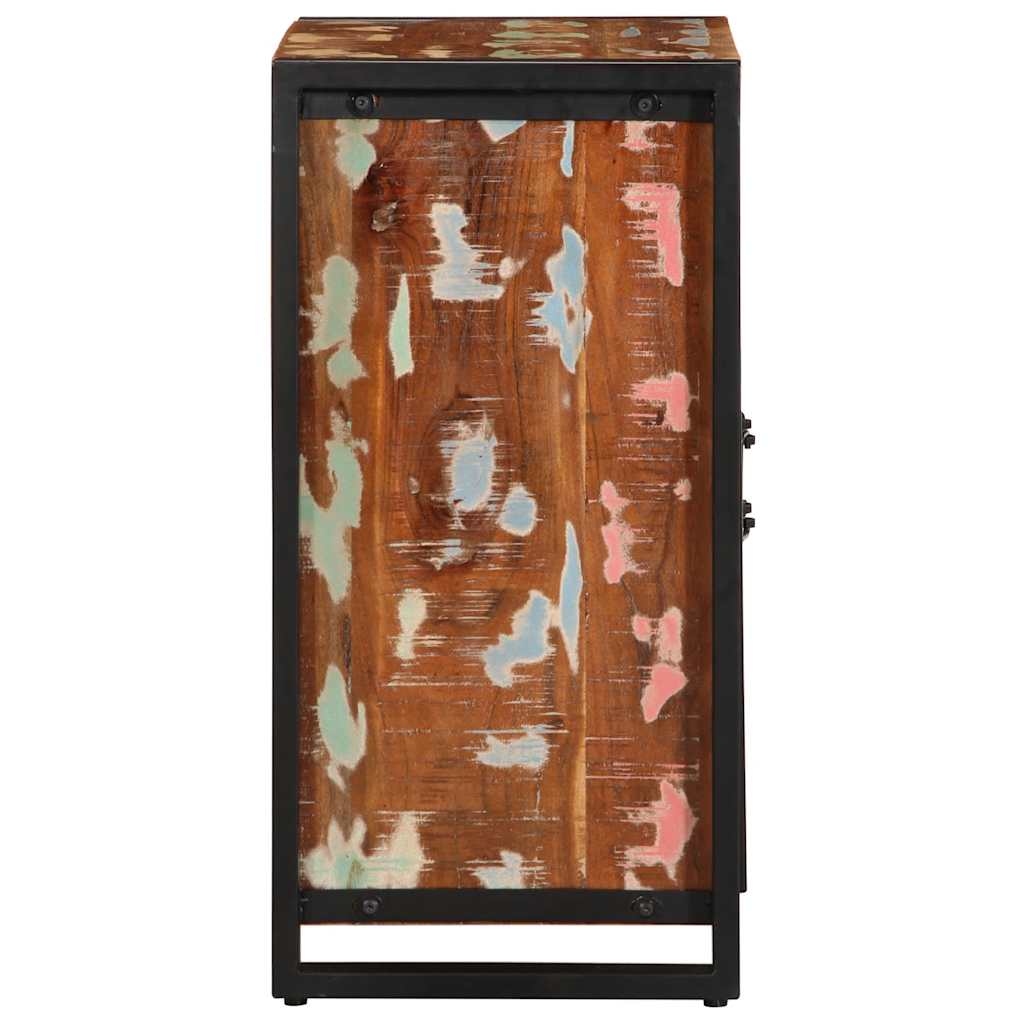 Sideboard flerfärgad 55x35x70 cm massivt återvunnet trä - number 6.