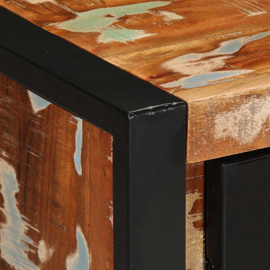 Sideboard flerfärgad 55x35x70 cm massivt återvunnet trä - number 8.