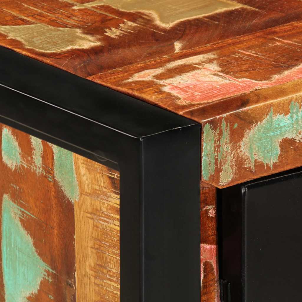 Konzolni ormarić višebojni 90x35x75 cm puno reciklirano drvo - number 8.