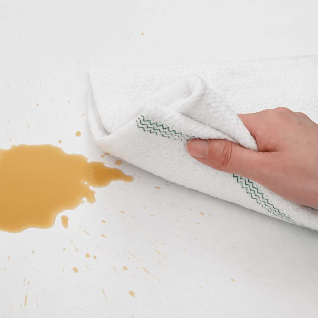 Floor cloth pcs. 50x60 cm white with green stripes - 5 - number 3.