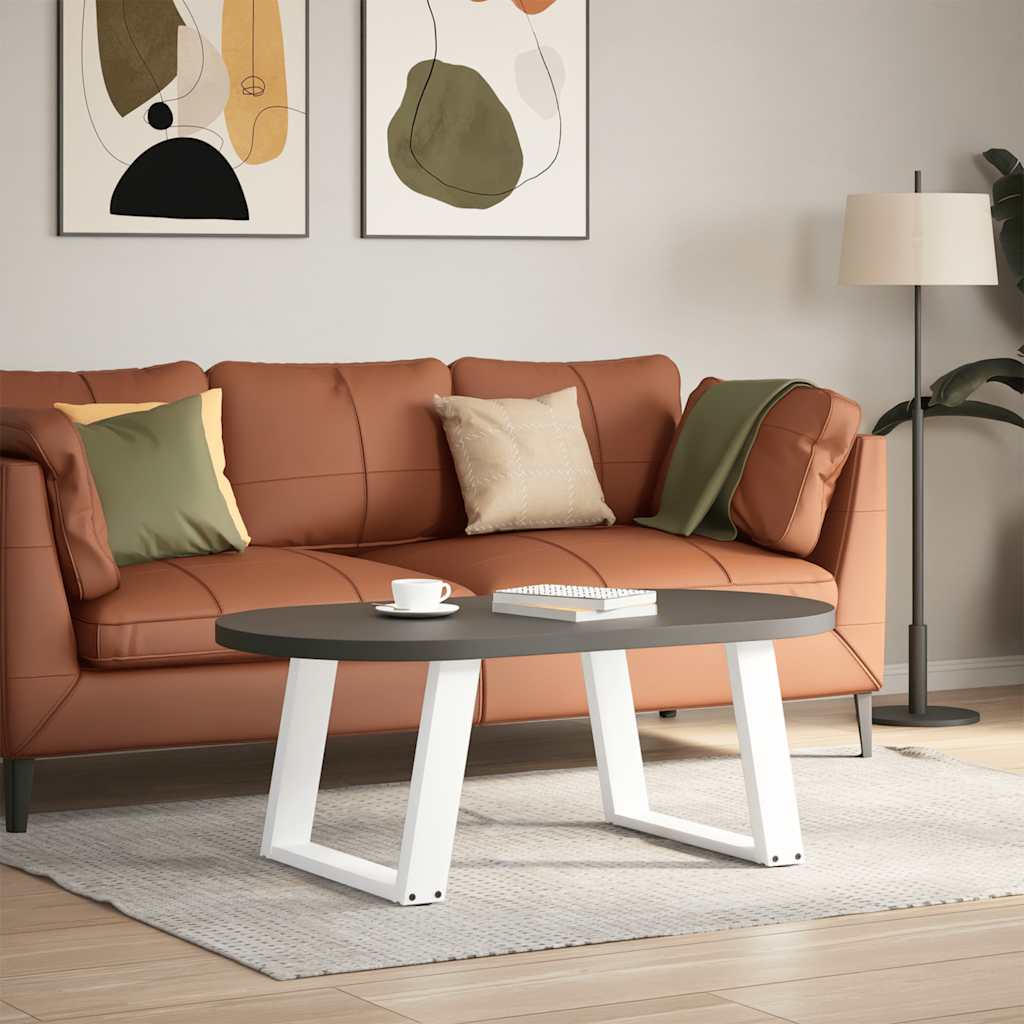 Salongbord u-formede 2 stk. stål - hvit, 70 x (42-43) cm, 1, x - number 3.