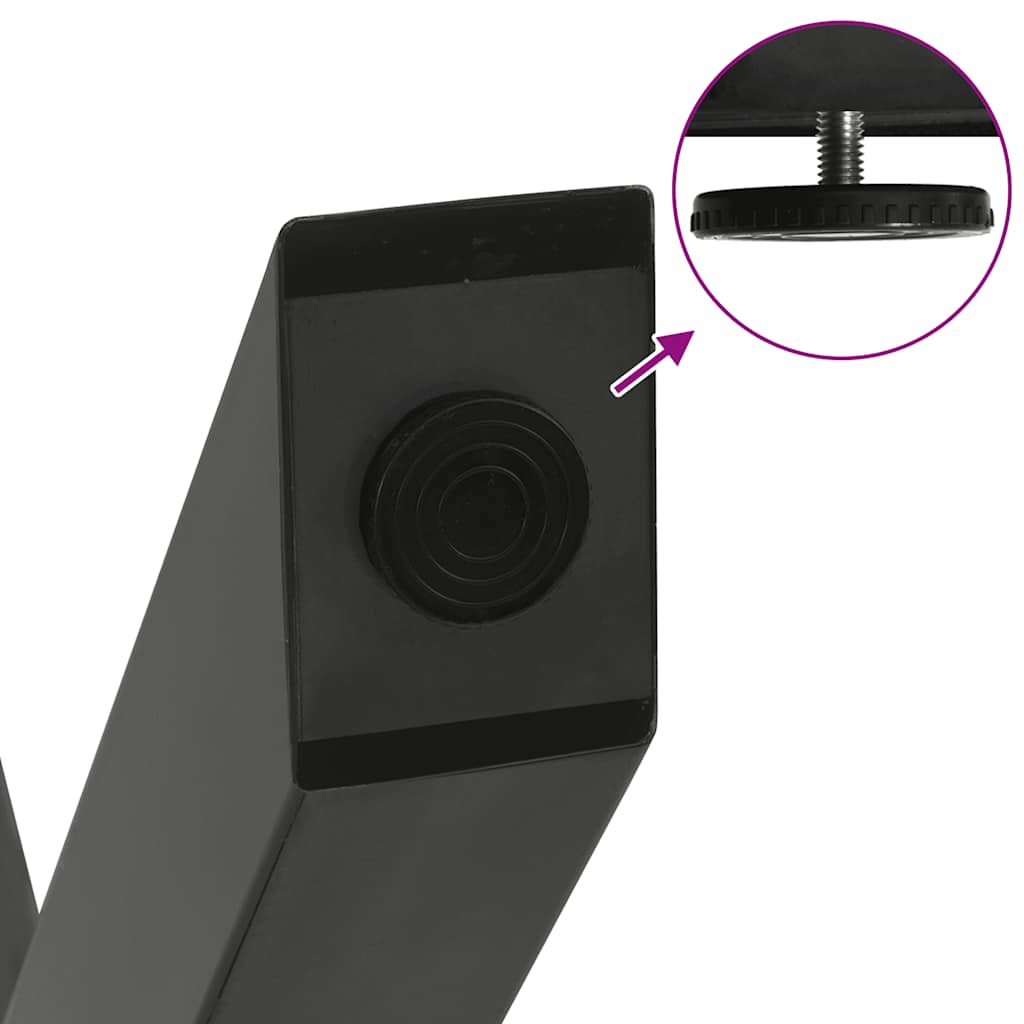 Spisebordben x-formede stk. 50x (72-73) cm stål - antrasittgrå, 50 x (72-73) cm (80 mm), 2, 1 - number 9.