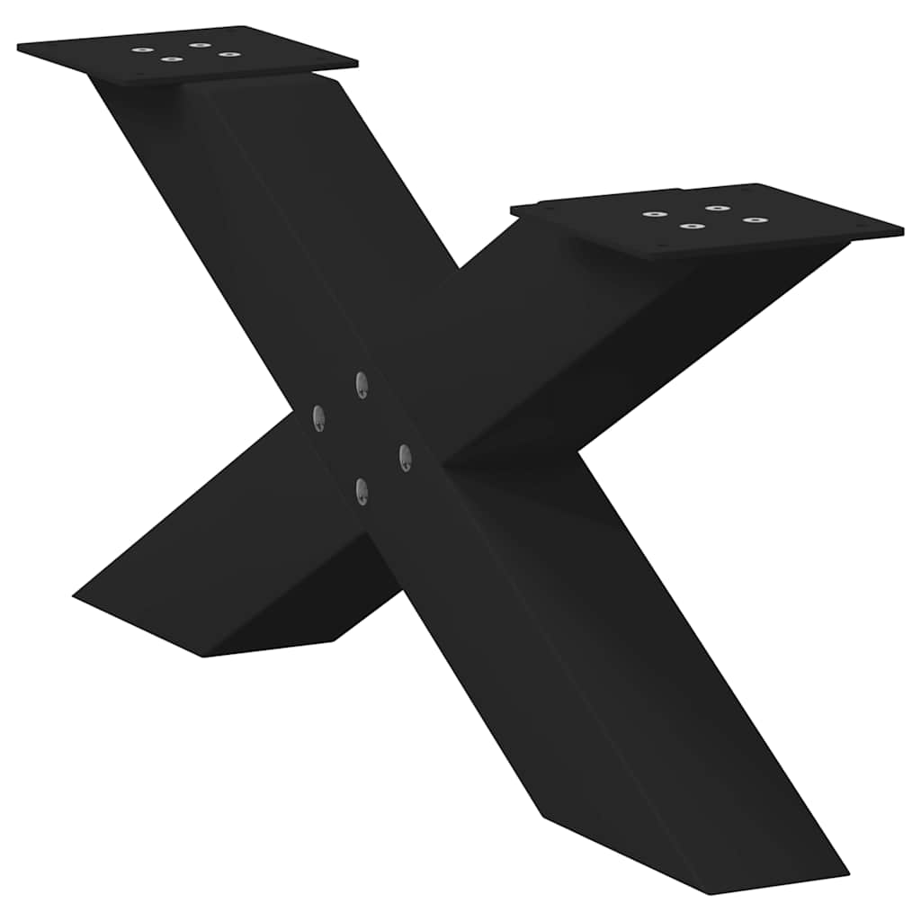 Sofabordben x-formet stk 70x(30-31) cm stål - sort, 70 x (30-31) cm (80 mm), 2, 1 - number 4.