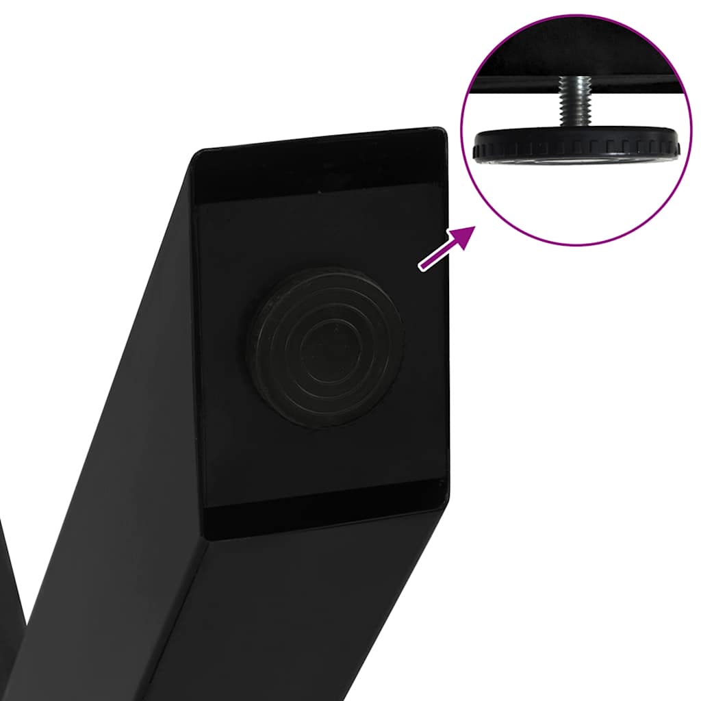 Sofabordben x-formet stk 70x(30-31) cm stål - sort, 70 x (30-31) cm (80 mm), 2, 1 - number 9.