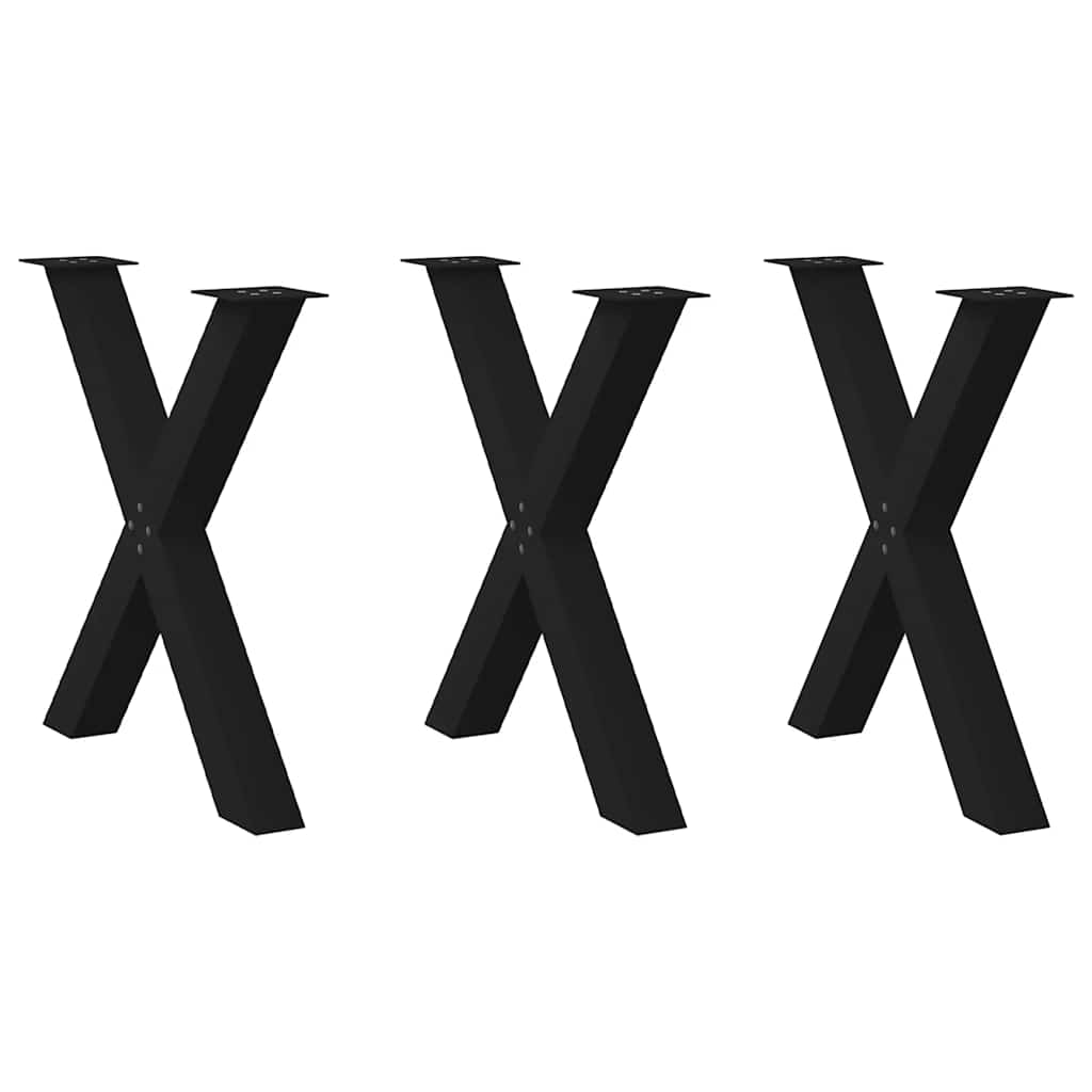 Spisebordben x-formet stykke 70x(72-73) cm stål - svart, 70 x (72-73) cm (80 mm), 3, 1 - number 1.