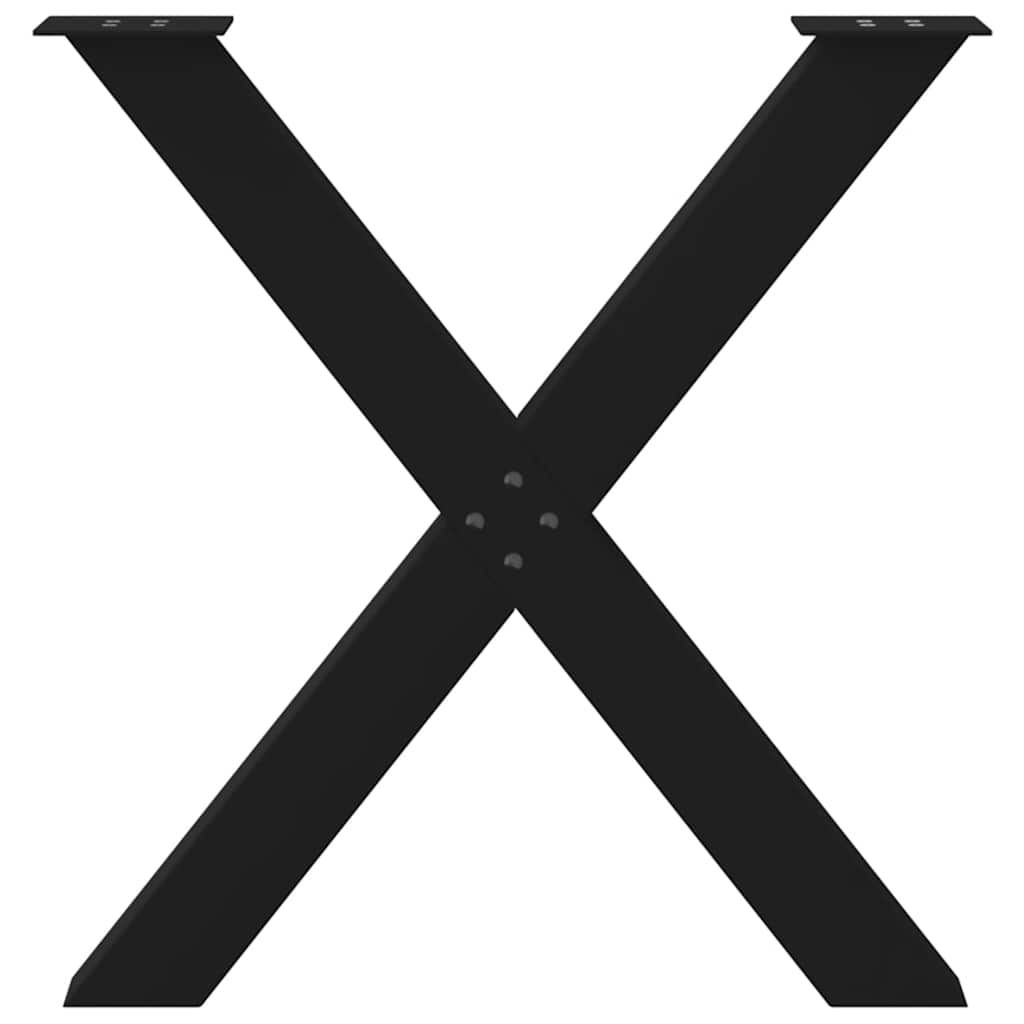 Spisebordben x-formet stykke 70x(72-73) cm stål - svart, 70 x (72-73) cm (80 mm), 3, 1 - number 5.