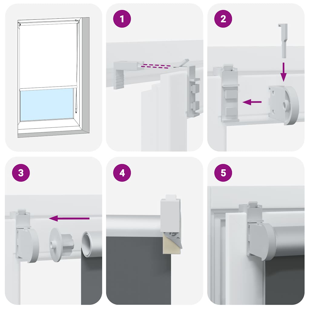 Rullegardin mørklægning 125x175 cm stofbredde 121,6cm polyester - sort, 175 cm, 125 cm - number 7.