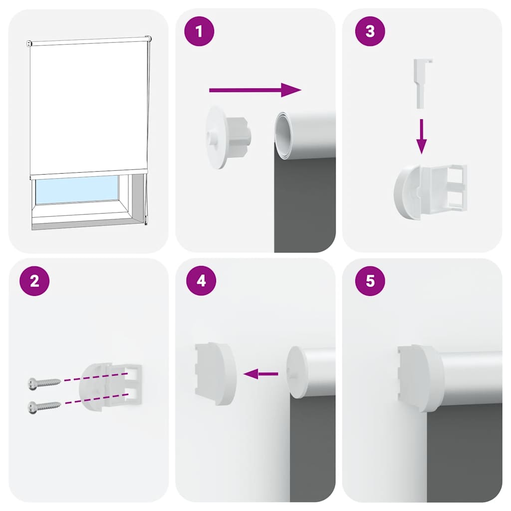 Rullegardin mørklægning 125x175 cm stofbredde 121,6cm polyester - sort, 175 cm, 125 cm - number 6.