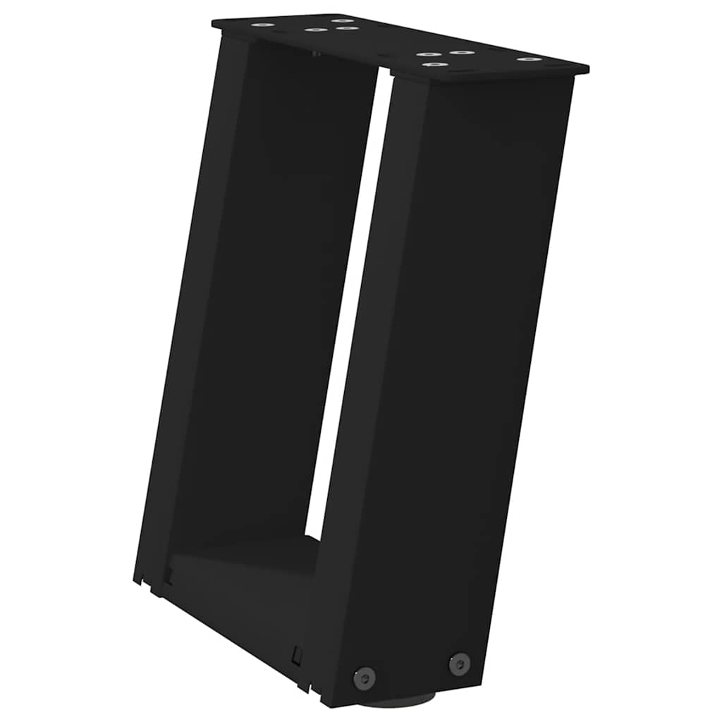 Sofabordben u-formet 2 stk stål - sort, 30 x (30-31) cm, 1, x - number 4.