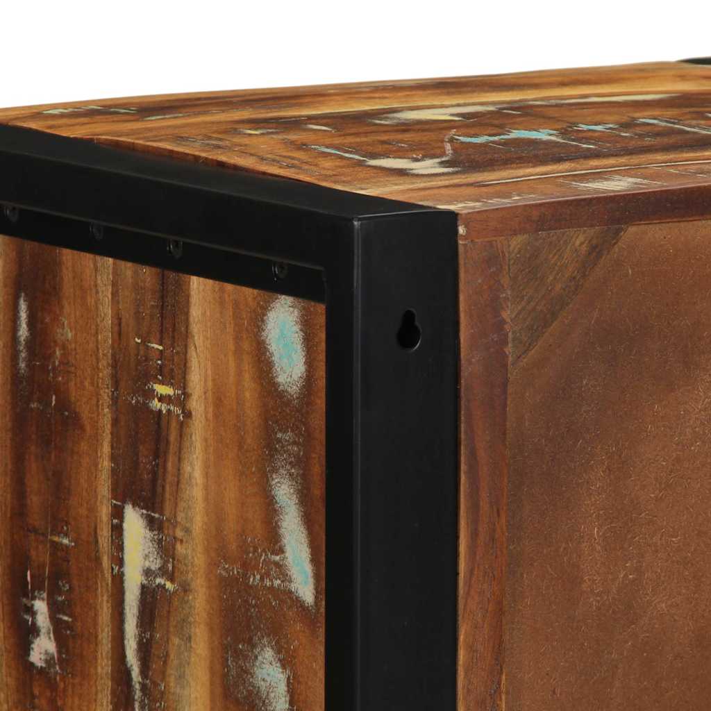 Bed cabinet 40x35x40 cm solid recycled wood multi -colored - number 11.