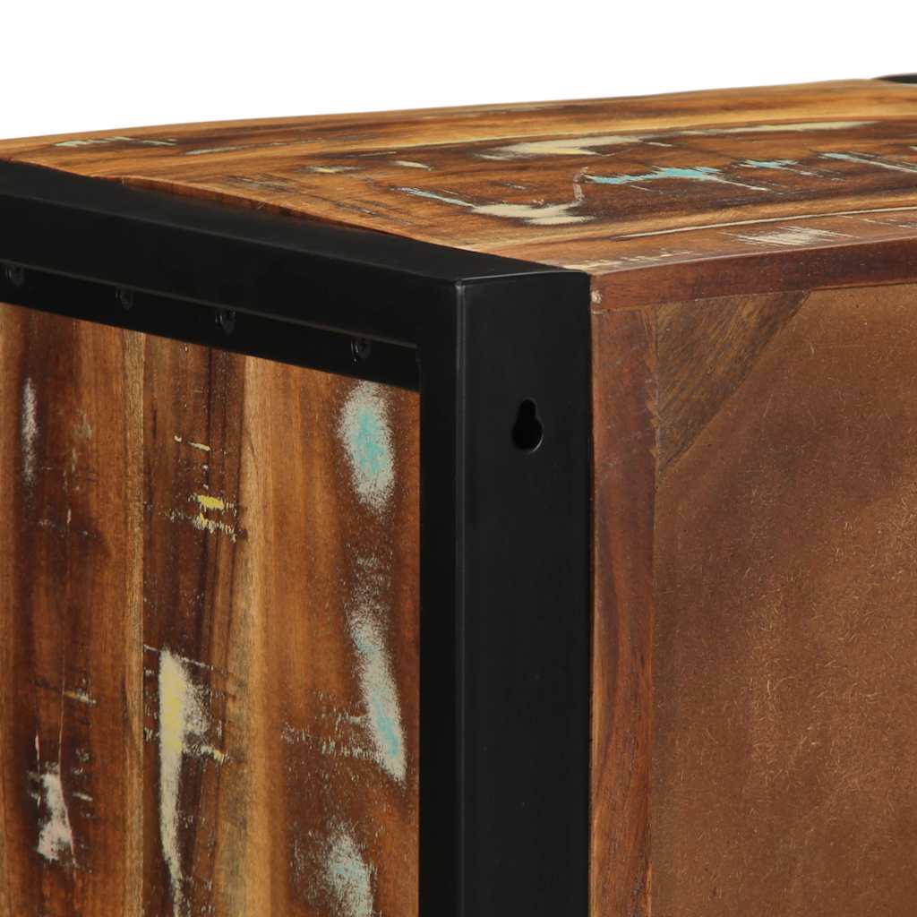 Sengeskabe 2 stk 40x35x40 cm massivt genbrugstræ flerfarvet - number 12.