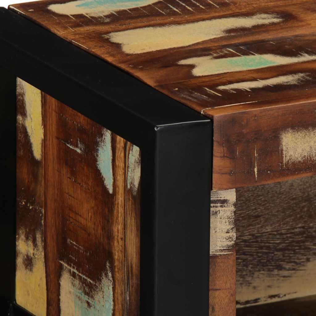 Tv-bord 80x30x25 cm massivt genbrugstræ flerfarvet - number 5.