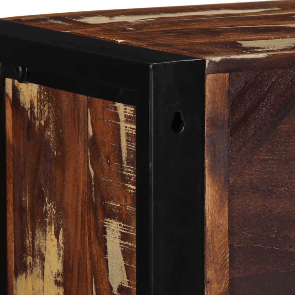 Tv-bord 80x30x25 cm massivt genbrugstræ flerfarvet - number 7.