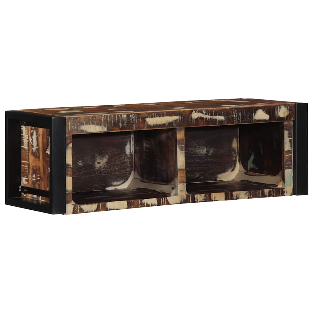 Tv-bord 80x30x25 cm massivt genbrugstræ flerfarvet - number 10.