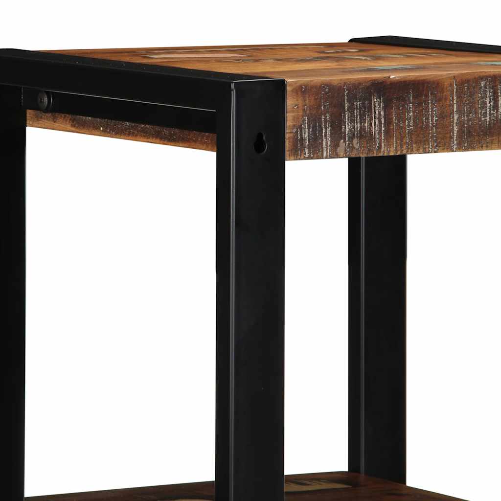 Półka ścienna 35x35x100 cm lite drewno z odzysku wielokolorowa - number 7.