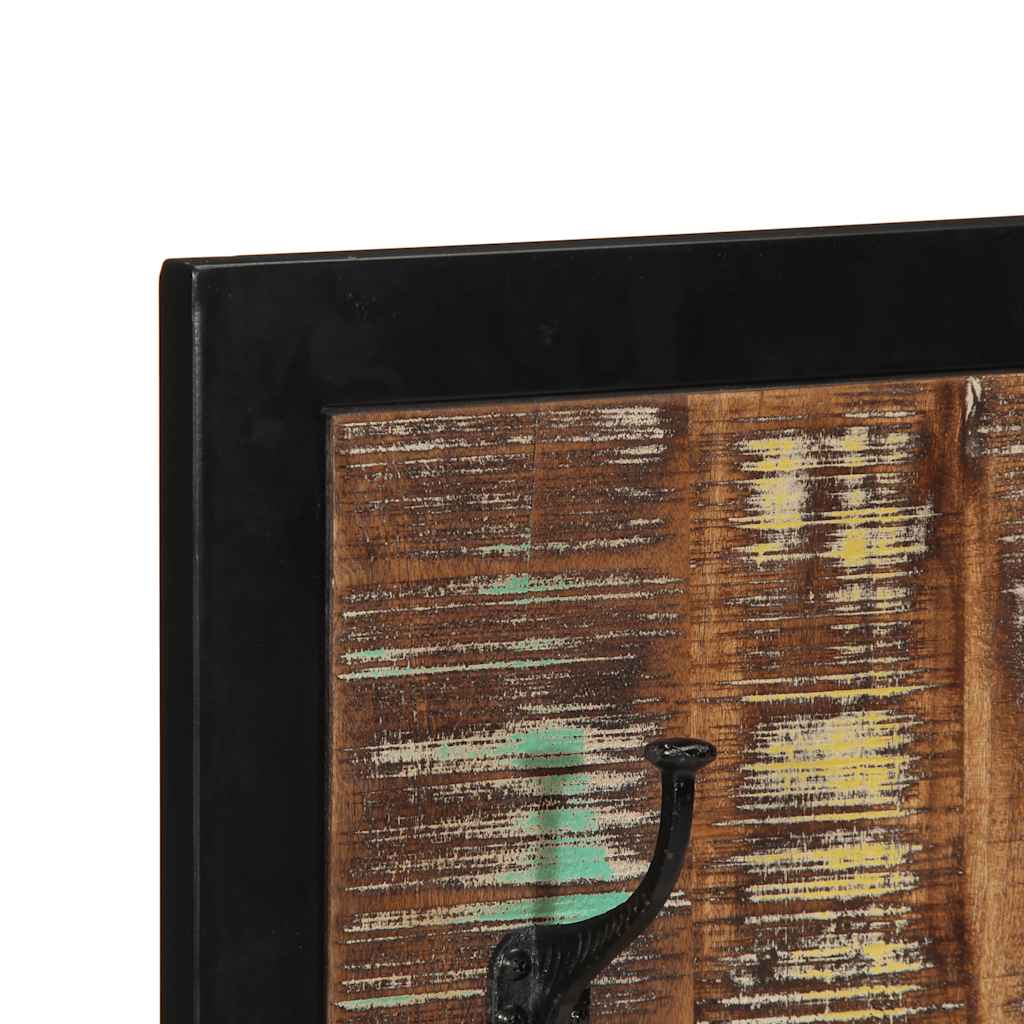 Knagerække 40x2x80 cm massivt genbrugstræ flerfarvet - 1, massivt genanvendt træ-1 - number 5.