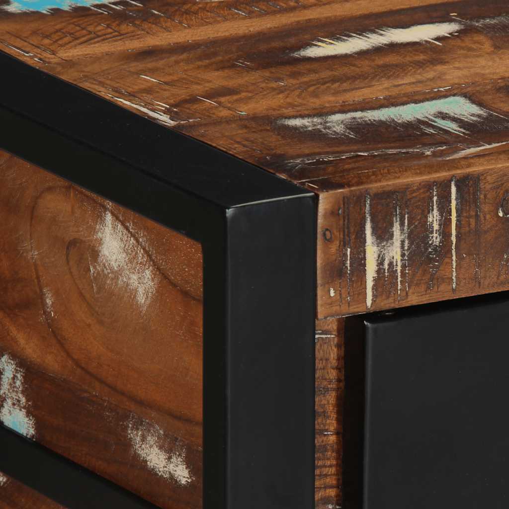 Konsolbord 100x35x75 cm massivt genbrugstræ flerfarvet - number 6.