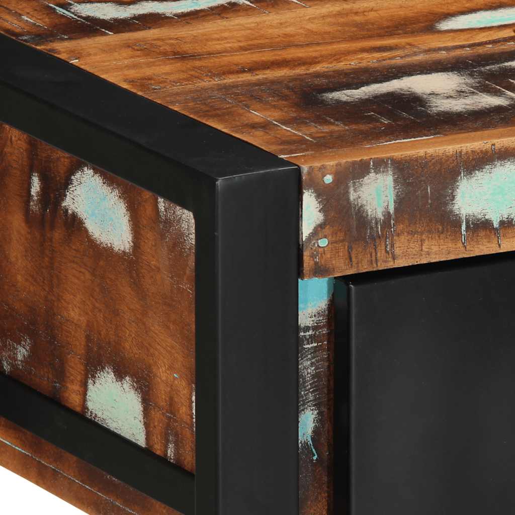 Stół konsolowy 100x35x75 cm lite drewno odzyskane wielokolorowy - number 6.