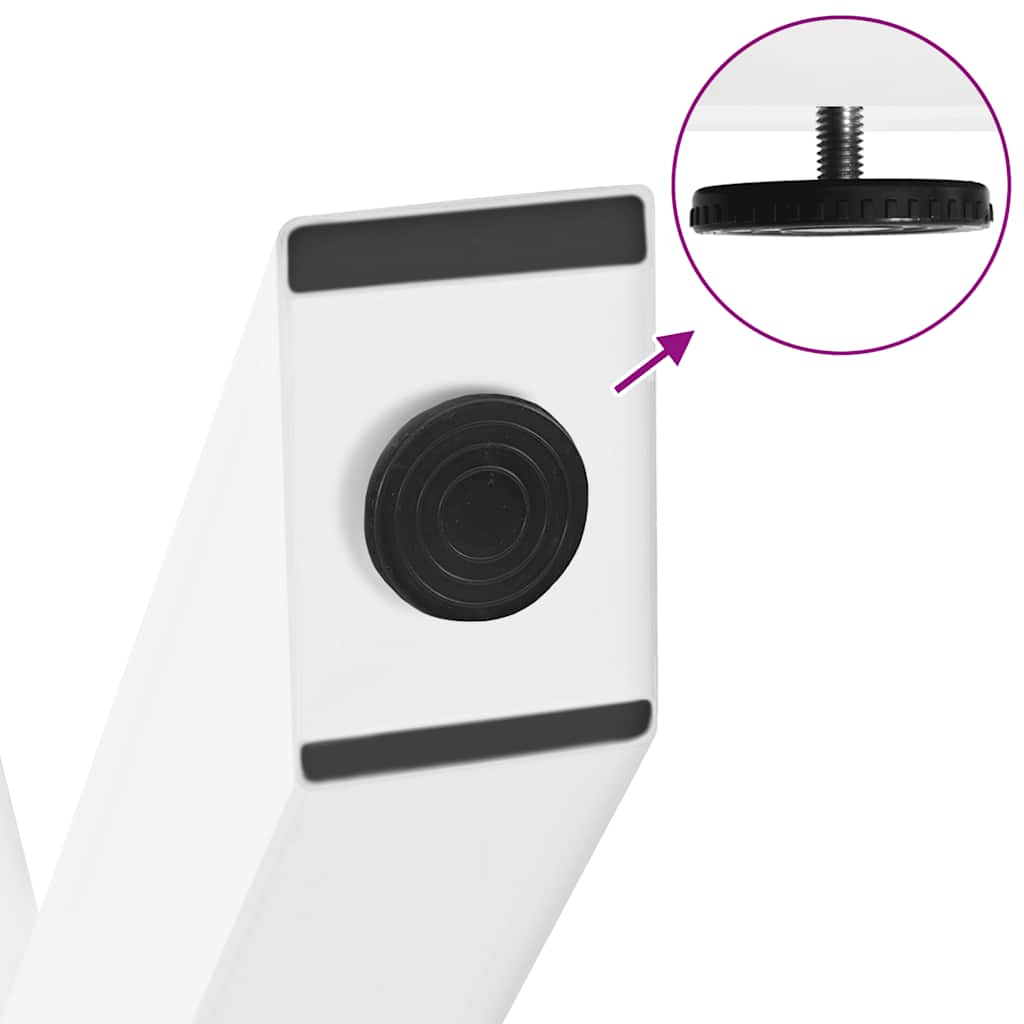 Salongbordben x-formet stykke 30x(30-31) cm stål - hvit, 30 x (30-31) cm (80 mm), 2, 1 - number 9.