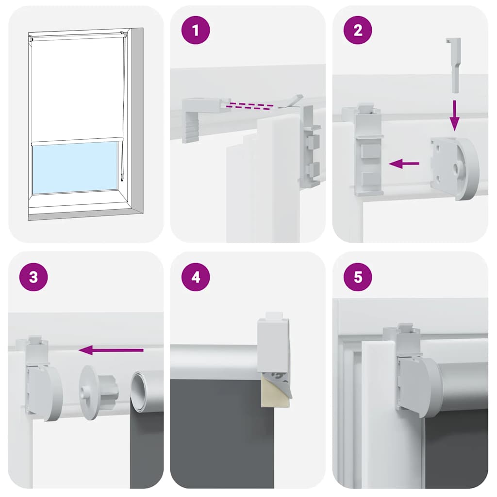 Rideau roulant trafic de 155x150 cm largeur de tissu 151,6 cm polyester - gris clair, 150 cm, 155 cm - number 6.