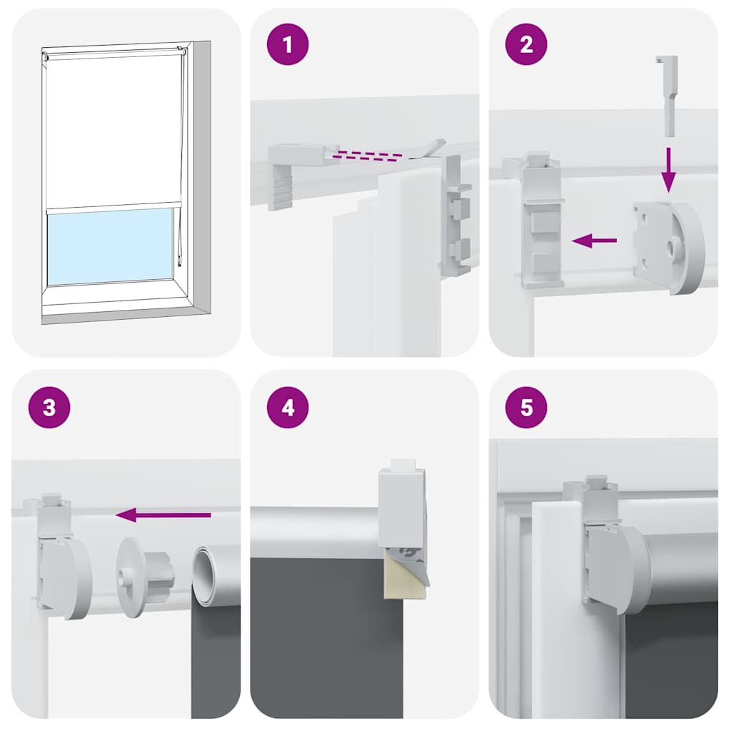 Rideau roulant trafic de 160x150 cm largeur de tissu 156,6 cm polyester - gris, 150 cm, 160 cm - number 7.