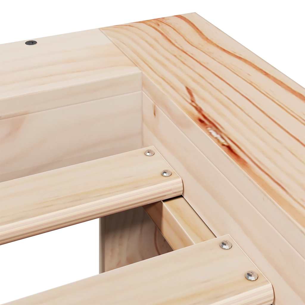 Rama łóżka bez materaca lite drewno sosnowe - brązowe, 75 x 190 cm - number 10.