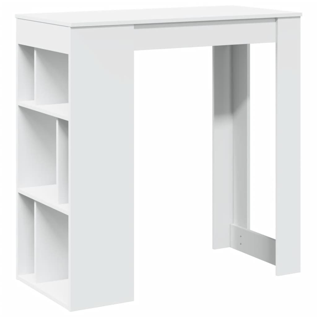 Barbord med racks 102x50x103,5 cm konstruert tre - hvitt, 1 - number 2.