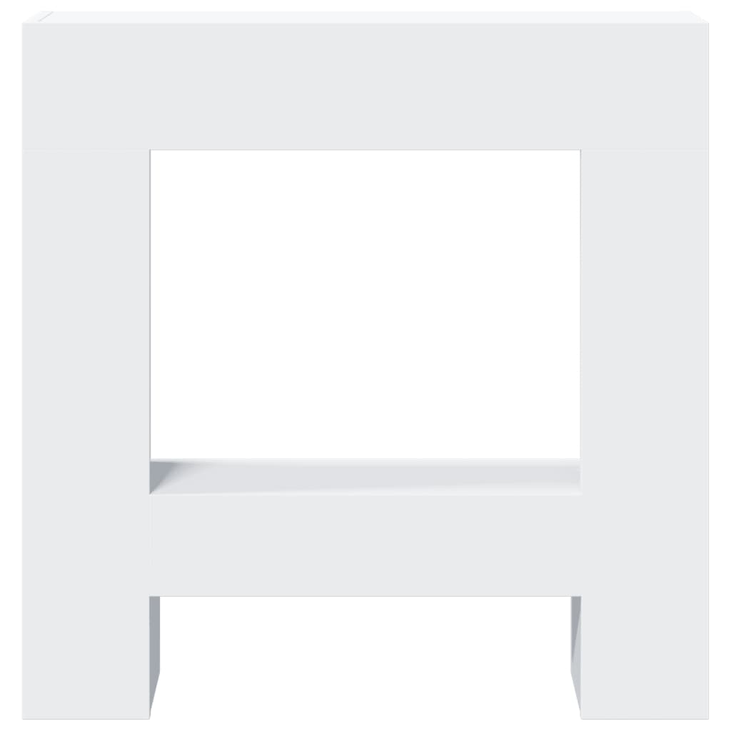 Forsats til pejs 81x18x82 cm konstrueret træ - hvid - number 4.