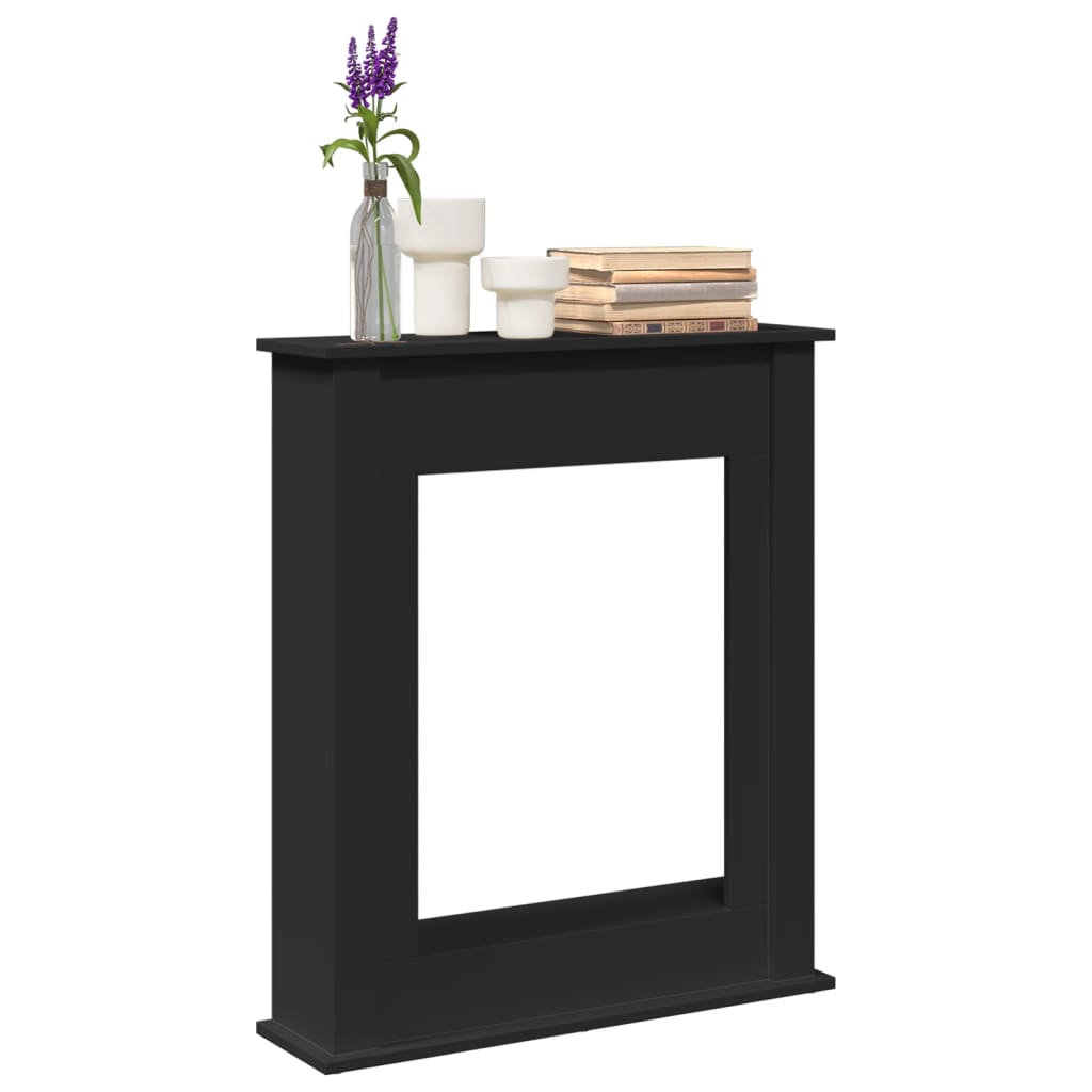 Forsats til pejs 75x20x87,5 cm konstrueret træ sort - number 1.