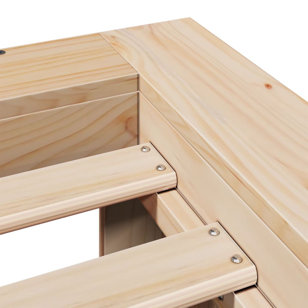 Rama łóżka bez materaca lite drewno sosnowe - kolor naturalny, 150 x 200 cm - number 6.