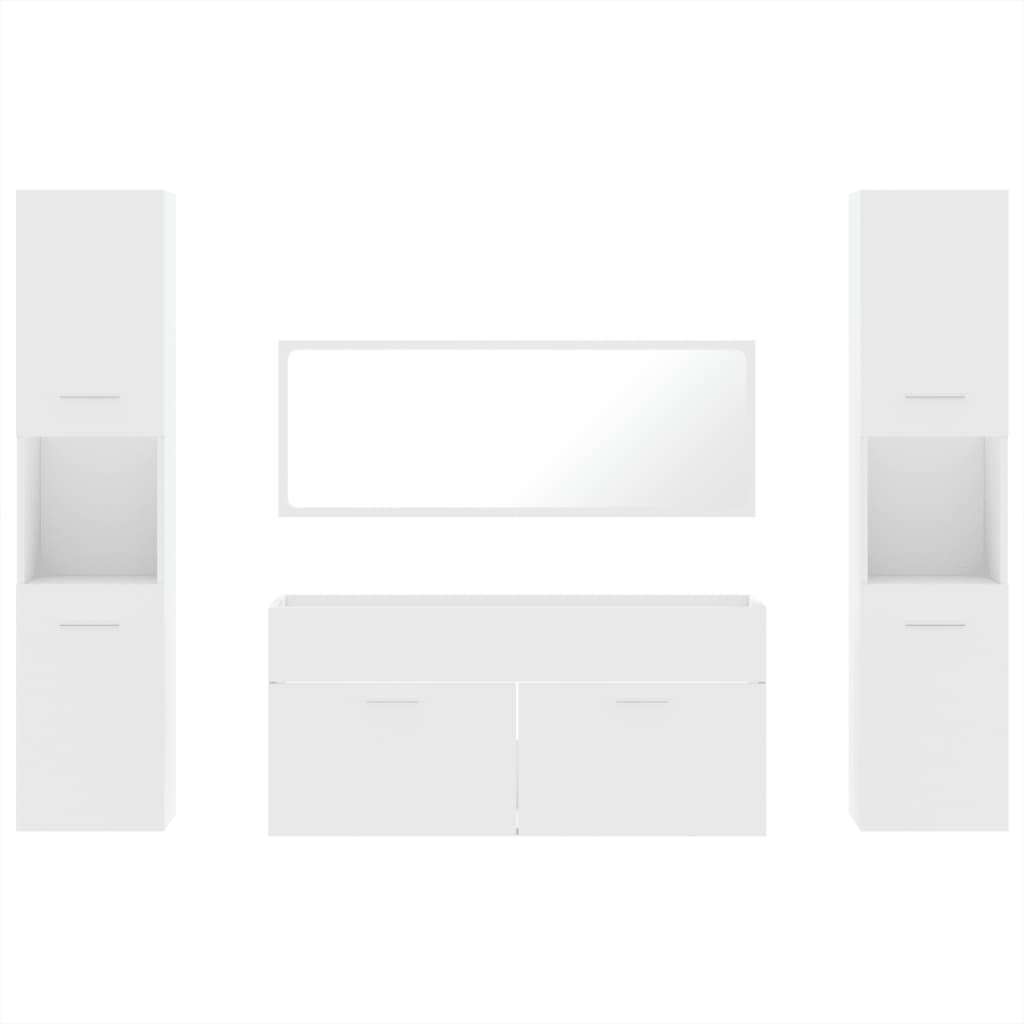 Baderomsmøbelsett 4 deler konstruert tre - hvit, 1 - number 5.