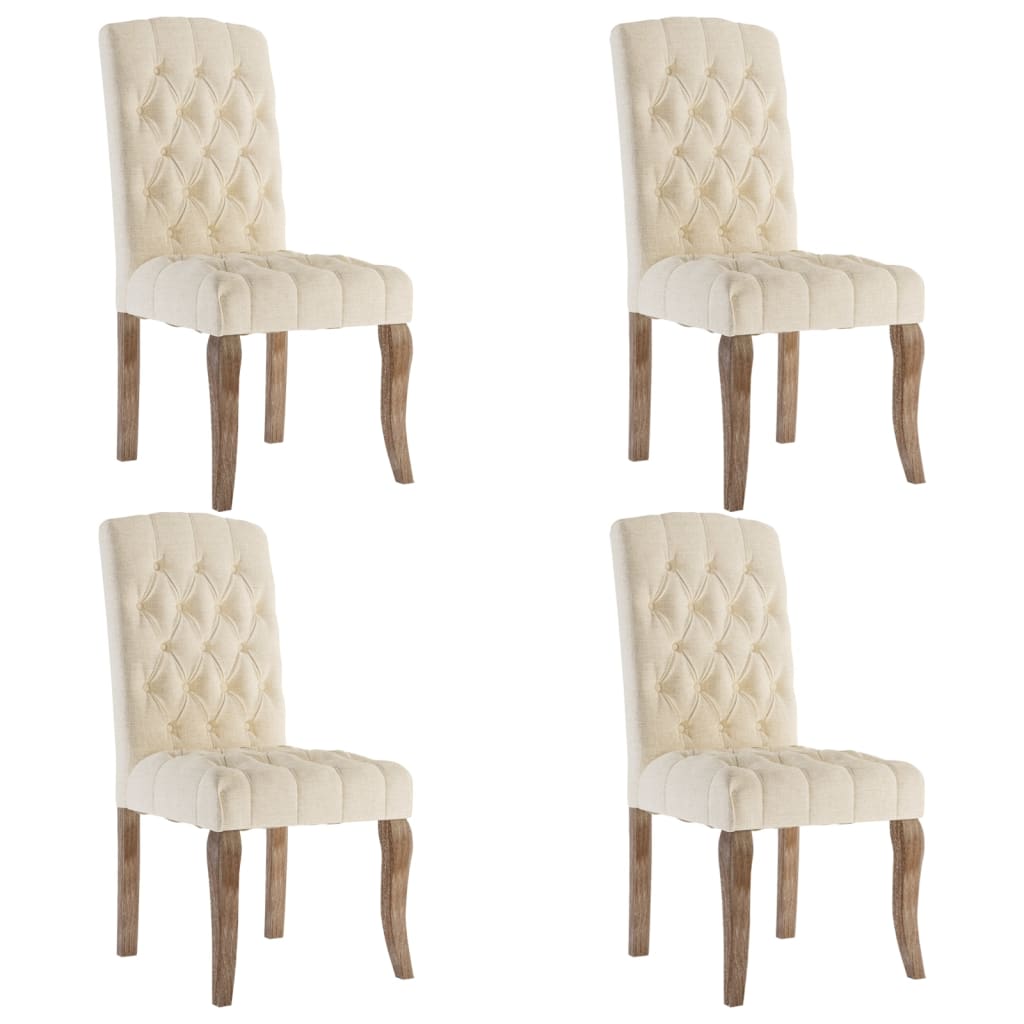 Krzesła stołowe do jadalni komputery. lnu -look fabric - beige, 4 - number 2.