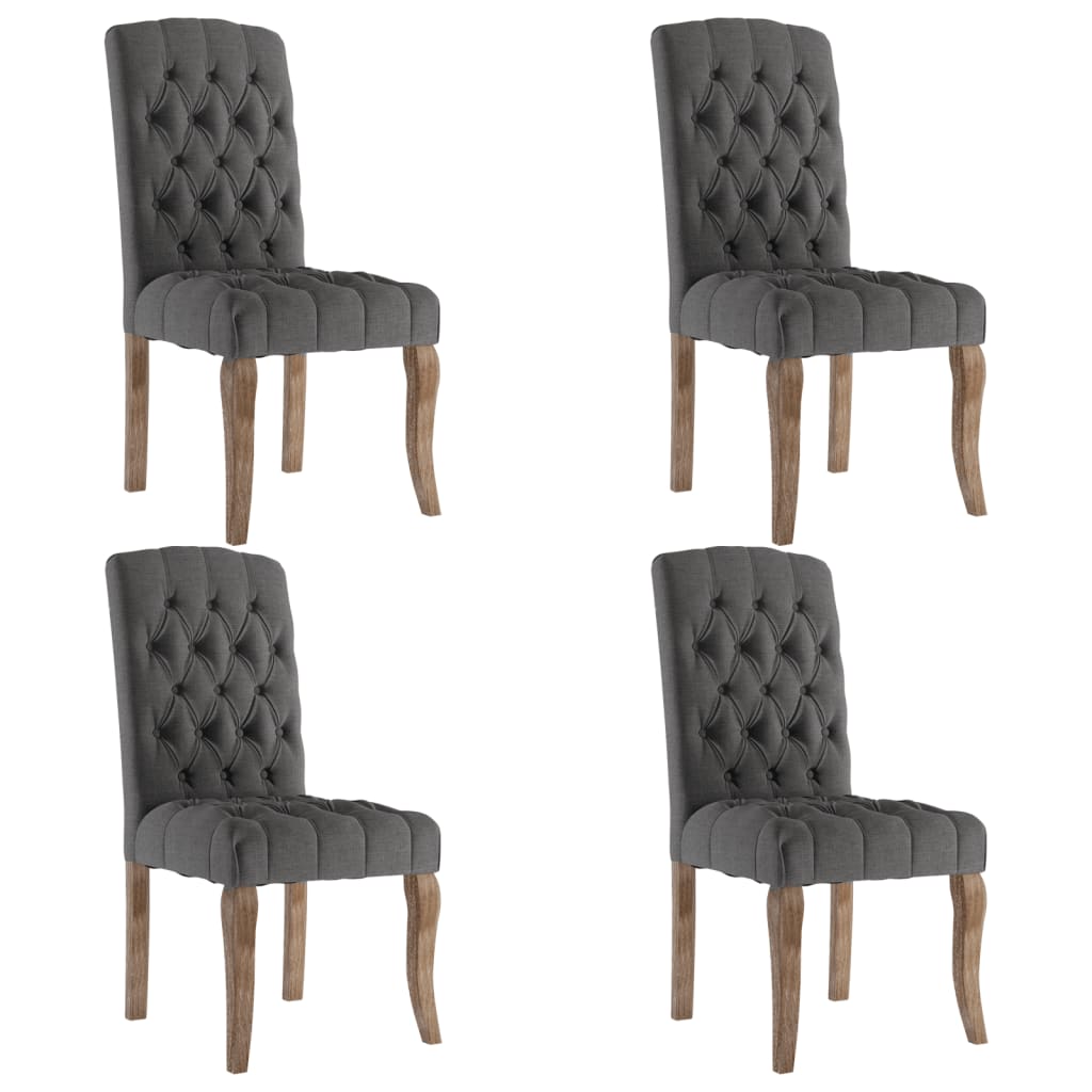 Krzesła do jadalni szt. tkanina imitująca len - szare, 4 - number 2.