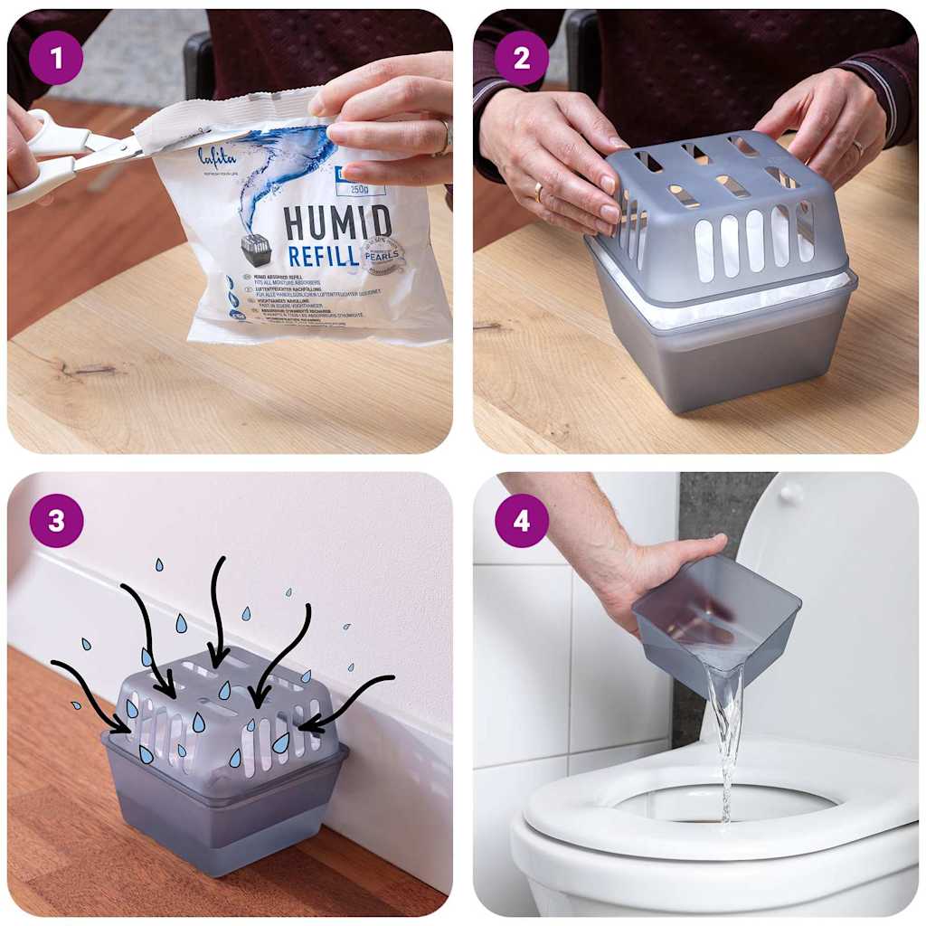 Fugtabsorbere med genopfyldningsposer stk. - 2, 450 g - number 2.