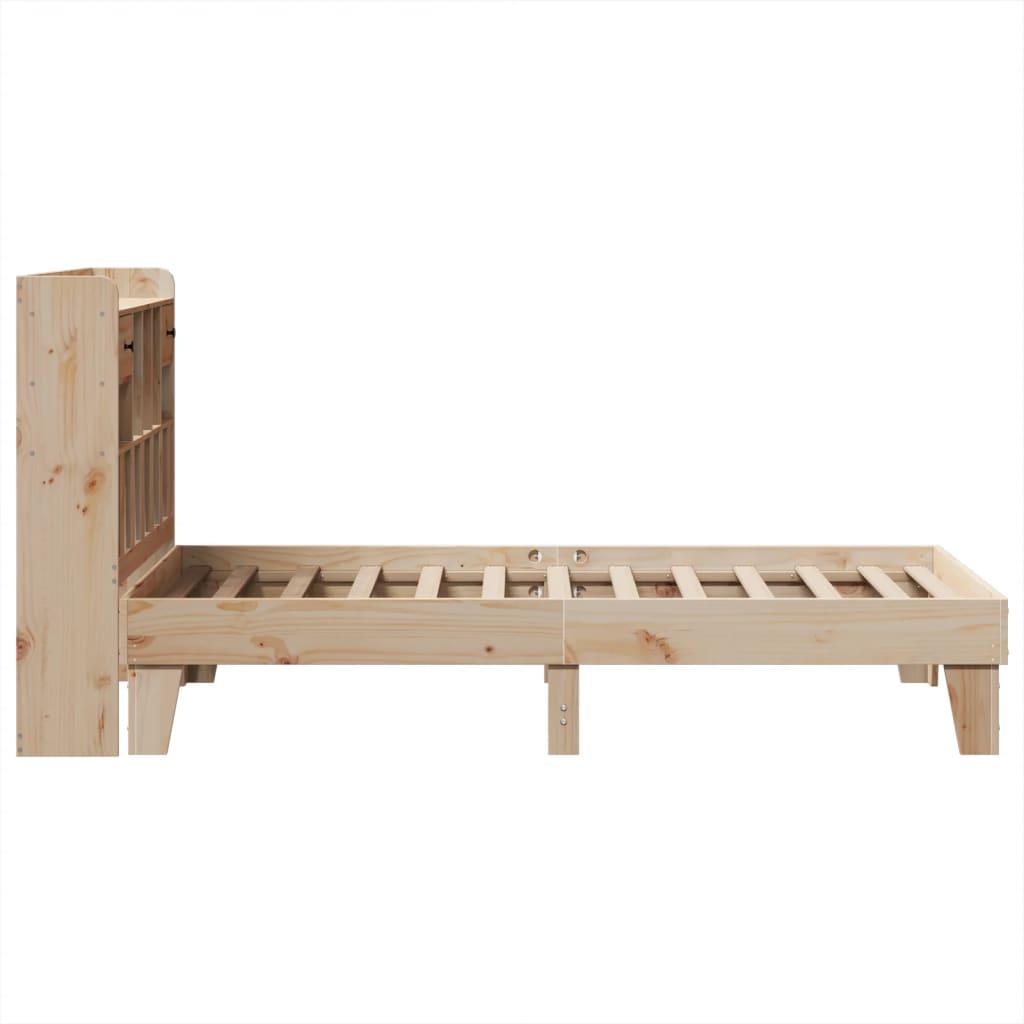 Sengsramme uten madrass solid furu - naturlig farget, 75 x 190 cm - number 7.