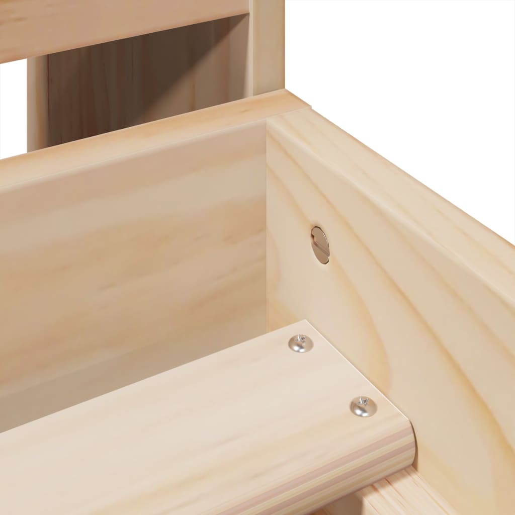 Sengsramme uten madrass solid furu - naturlig farget, 75 x 190 cm - number 9.