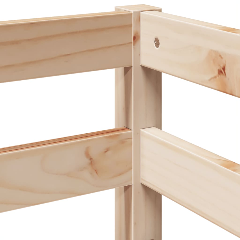 Højseng med tårn massivt fyrretræ - blå, 80 x 200 cm - number 12.